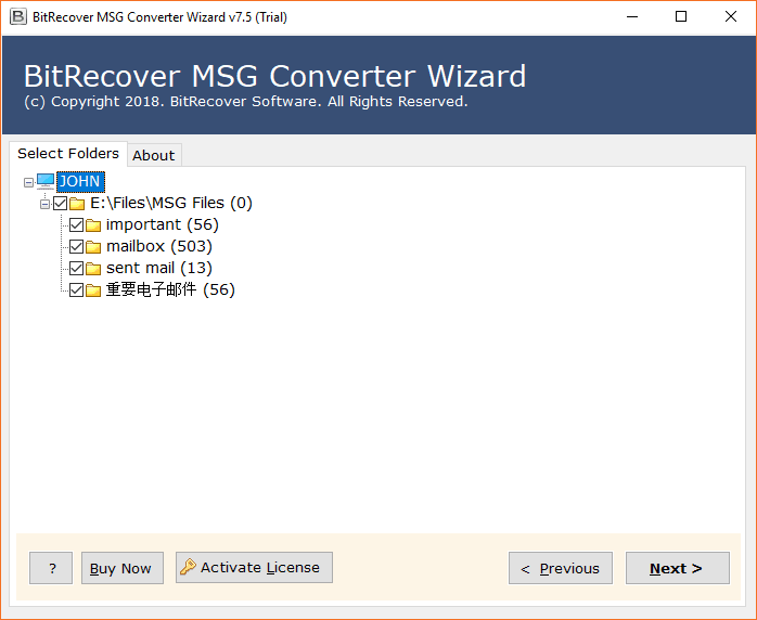 Choose the MSG file