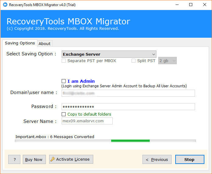 MBOX to Exchange Server migration