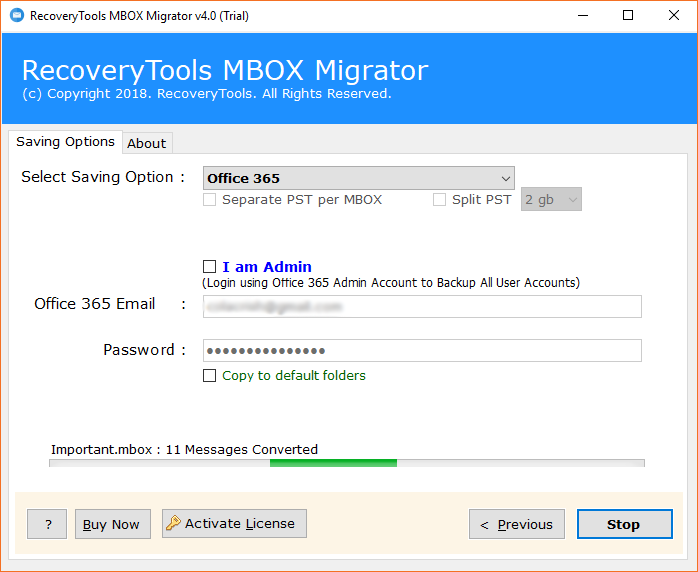 MBOX to Office 365 migration