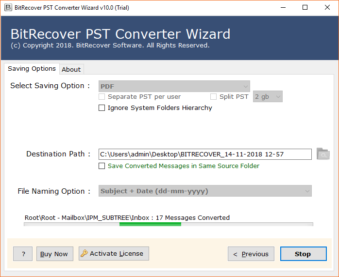 PST to PDF migration