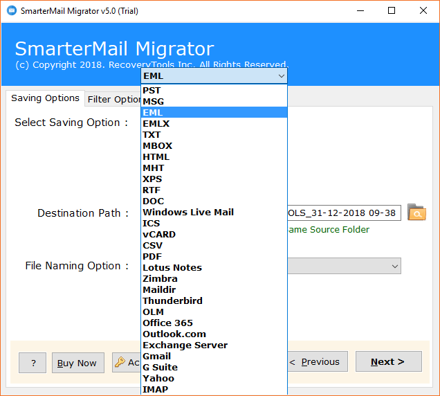 Export SmarterMail Server To EML Format With Advanced Features