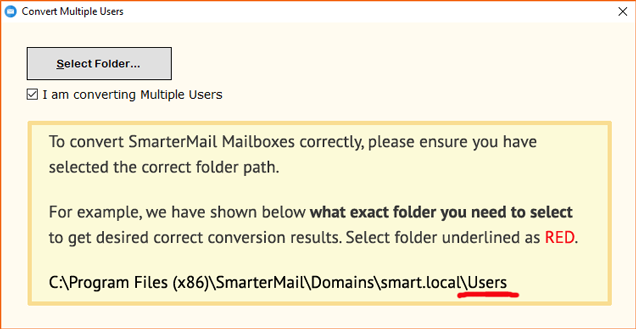 Choose SmarterMail data correctly