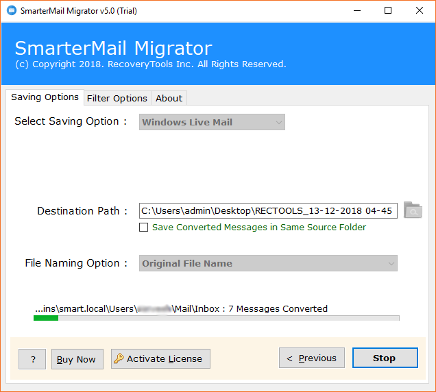 conversion process is running