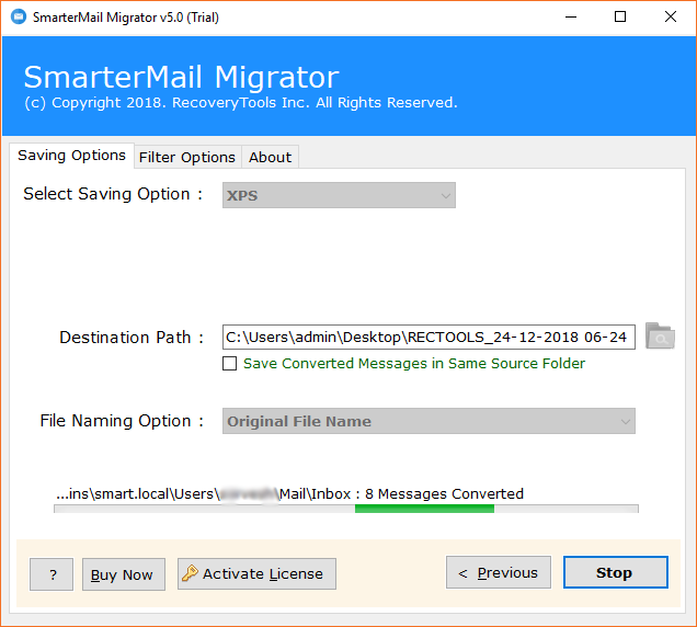 Convert SmarterMail Server to XPS