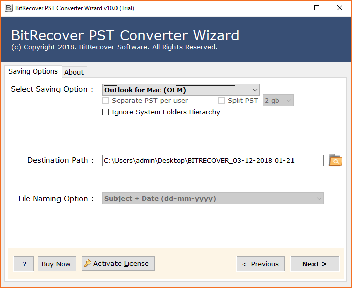 olm to pst convert manually