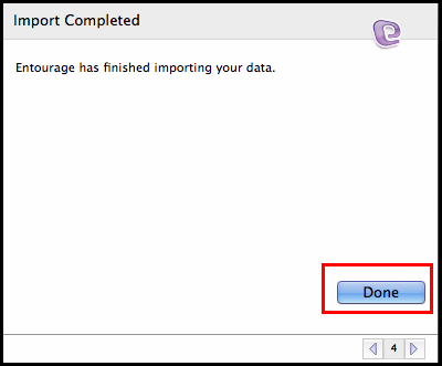 Entourage has finished importing your data