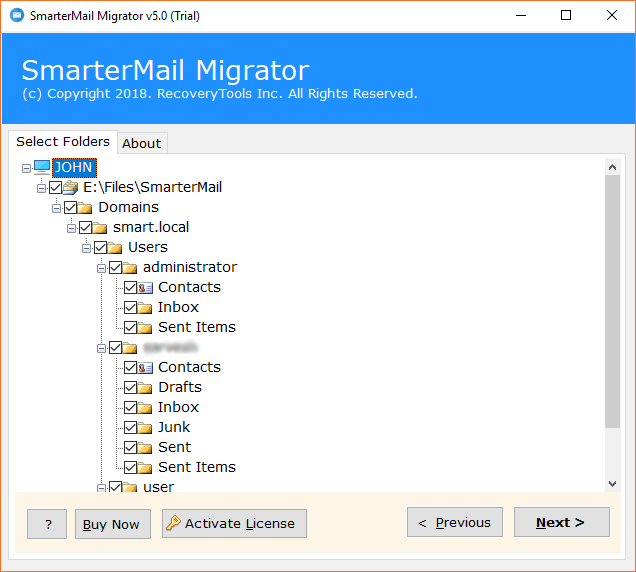 select only preferred folders