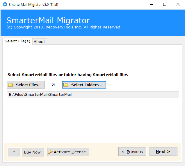 selecting SmarterMail folder