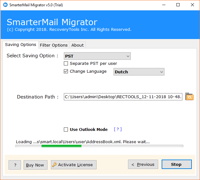 SmarterMail Server to PST migration