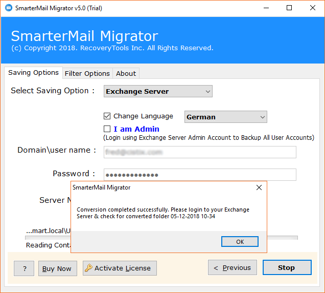 SmarterMail to MS Exchange conversion