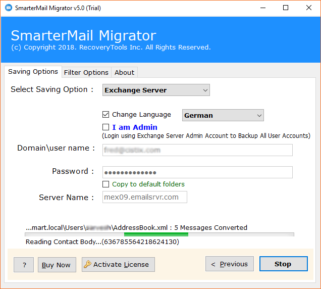 SmarterMail to Exchange Server migration