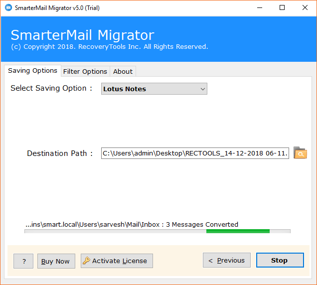 SmarterMail to NSF migration