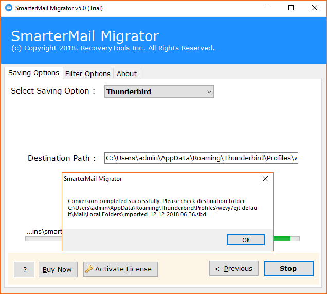 SmarterMail to Thunderbird conversion