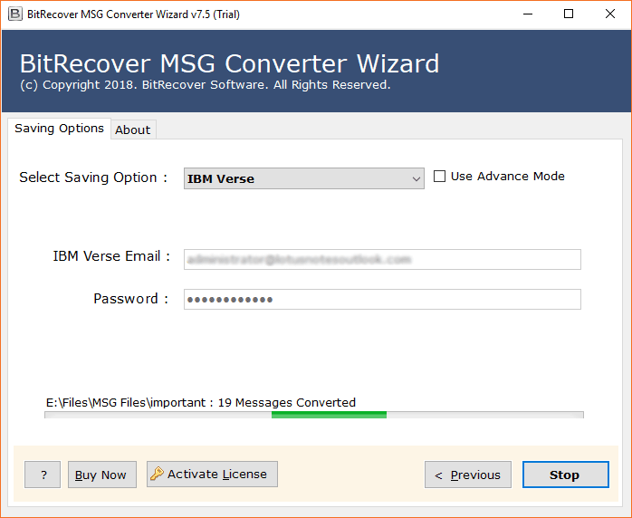 import msg files to ibm verse