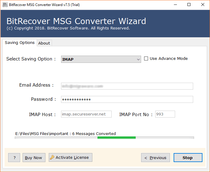 Import msg files to imap