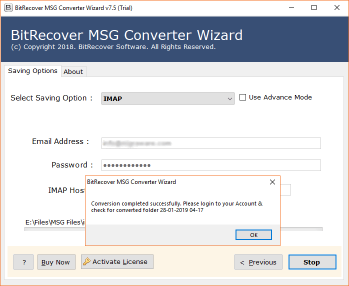 Migrate outlook msg to imap