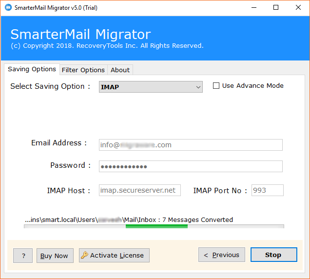 Migrate SmarterMail Server to IMAP