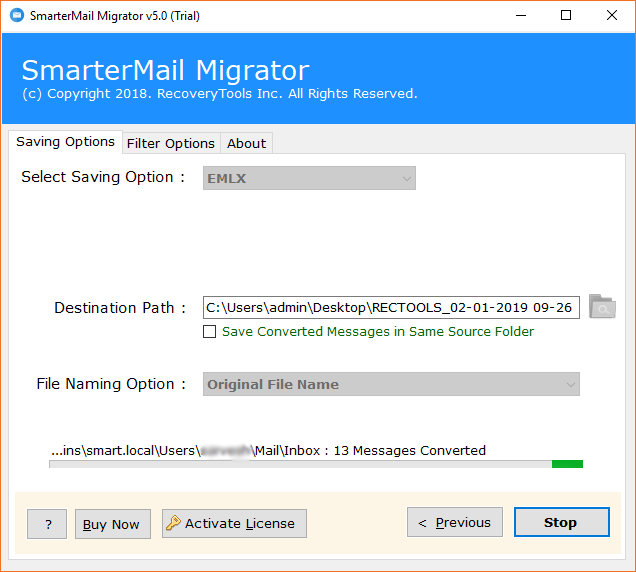 SmarterMail to EMLX migration