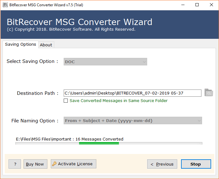 change msg file to word