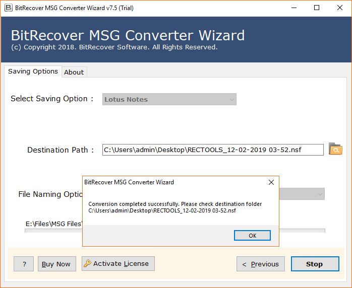 convert msg to lotus notes