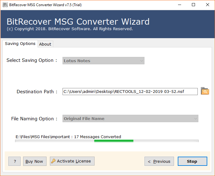 convert msg to nsf