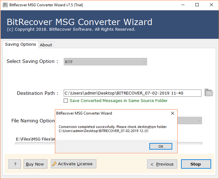 convert outlook message to rtf