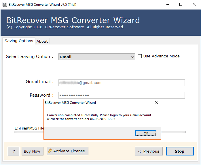 import msg contacts to gmail