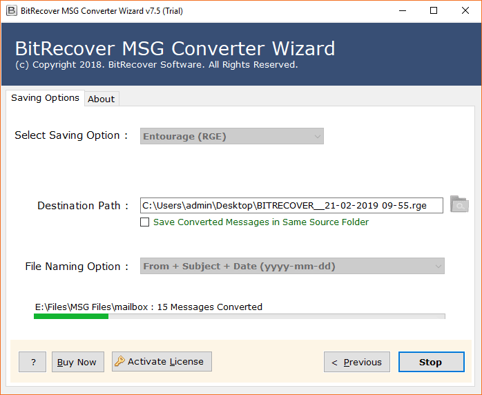 msg to entourage converter