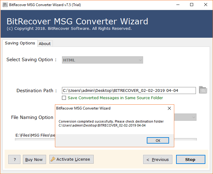 msg to html converter