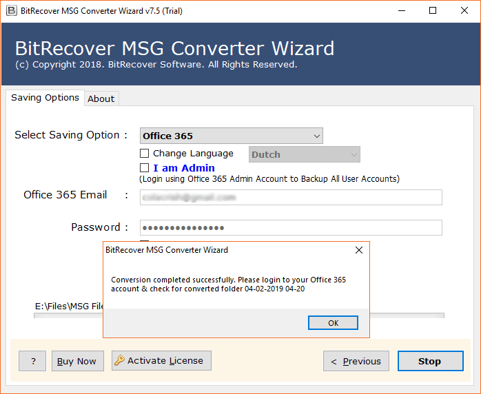 MSG to Office 365 migration