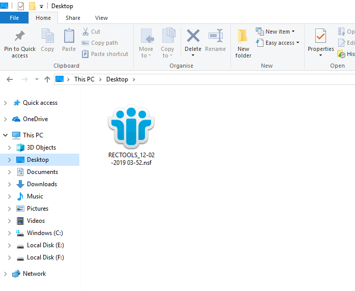 resulting data in NSF format