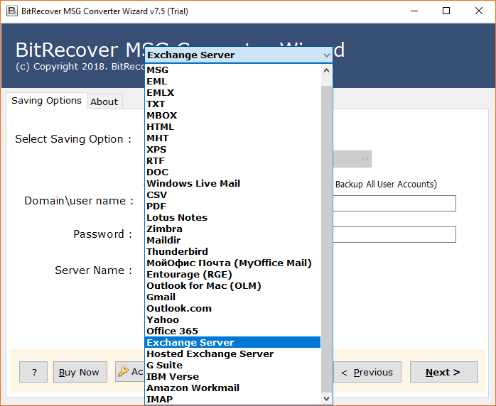 Select Exchange Server