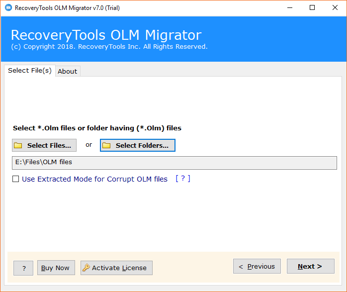 selecting OLM files