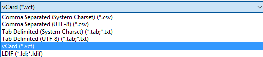 Choose vCard