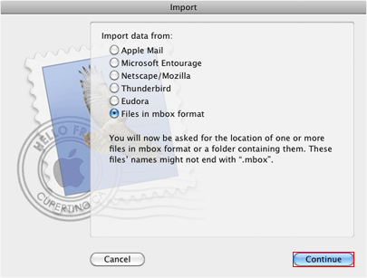 files in MBOX format