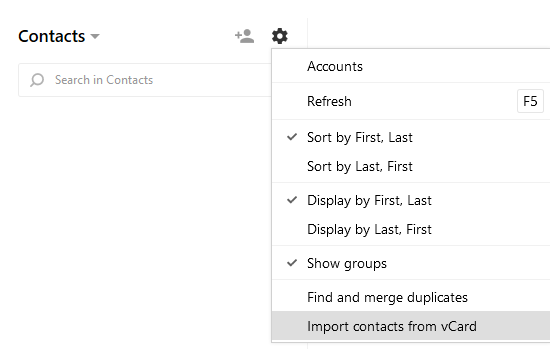 mailbird import contacts from thunderbird