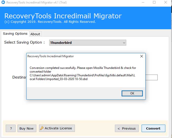 IncrediMail to Thunderbird conversion