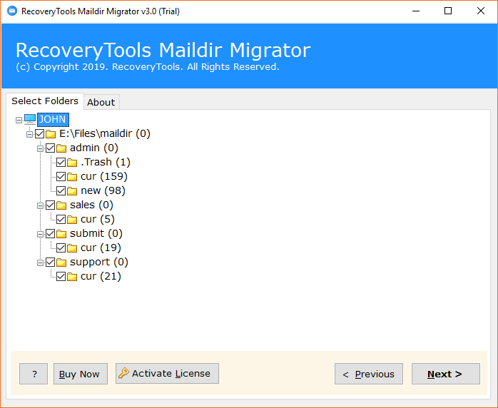 Export Dovecot Maildir